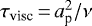 Mathematical equation: $\tau_{\textrm{visc}}\,{=}\,a_{\textrm{p}}^2 / \nu$