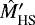Mathematical equation: $\hat{M}\prime_{\textrm{HS}}$