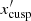 $ x^\prime_{\rm cusp} $
