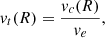 $$ \begin{aligned} { v}_{t}(R)=\dfrac{{ v}_{c}(R)}{{ v}_{e}}, \end{aligned} $$