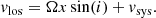 $$ \begin{aligned} { v}_{\rm los} = \Omega x \sin (i) + { v}_{\rm sys} .\end{aligned} $$