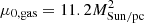 $ \mu_{\mathrm{0, gas}} = 11.2 M_{\mathrm{Sun/pc}}^{2} $