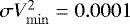 $\sigma V^2_{\mathrm{min}} = 0.0001$