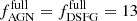 $ f_{\mathrm{AGN}}^{\mathrm{full}} = f_{\mathrm{DSFG}}^{\mathrm{full}}= 13 $
