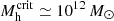$ M_{\mathrm{h}}^{\mathrm{crit}} \simeq 10 ^{12}{\thinspace}{M}_\odot $