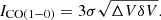 $$ \begin{aligned} I_{\rm CO(1{-}0)}=3 \sigma \sqrt{\Delta V \delta V}. \end{aligned} $$