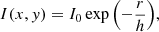 $$ \begin{aligned} I(x,y) = I_0 \exp {\left(-\frac{r}{h}\right)}, \end{aligned} $$