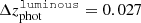 $ \Delta z_{\mathrm{phot}}^{{\tt{luminous}}} = 0.027 $
