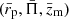 $ (\bar{r}_{\mathrm{p}}, \bar{\Pi}, \bar{z}_{\mathrm{m}}) $