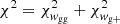 $$ \begin{aligned} \chi ^2 = \chi ^2_{{ w}_{\rm gg}} + \chi ^2_{{ w}_{\rm {g+}}} \end{aligned} $$