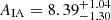 $ A_{\mathrm{IA}} = 8.39^{+1.04}_{-1.30} $