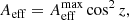 $$ \begin{aligned} A_{\rm eff} = A_{\rm eff}^\mathrm{max} \cos ^2 z, \end{aligned} $$