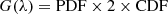 $$ \begin{aligned}&G(\lambda ) = \mathrm{PDF} \times 2\times \mathrm{CDF} \end{aligned} $$