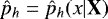 $\hat{p}_h = \hat{p}_h(x | \mathbf{X}) $