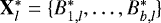 $\mathbf{X}^*_l = \{B^*_{1,l}, \ldots, B^*_{b,l} \}$