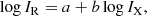 $$ \begin{aligned} {\log }\,I_{\rm R}=a+ b\,{\log }\,I_{\rm X}, \end{aligned} $$