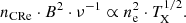 $$ \begin{aligned} n_{\rm CRe}\cdot B^2 \cdot \nu ^{-1} \propto n_{\rm e}^{2} \cdot T^{1/2}_{\rm X}. \end{aligned} $$