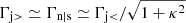 Mathematical equation: $ \Gamma_{\mathrm{j > }} \simeq \Gamma_{\mathrm{n\vert s}}\simeq \Gamma_{\mathrm{j < }}/\sqrt{1+\kappa^2} $