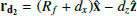$ \mathbf{r_{d_2}}=(R_f+d_x)\mathbf{\hat{x}}-d_z\mathbf{\hat{z}} $
