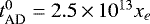 Mathematical equation: $t_{\textrm{AD}}^0 = 2.5\,{\times}\, 10^{13} x_e$