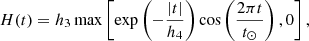 $$ \begin{aligned} H(t)=h_3\max \left[\exp \left(-\frac{|t|}{h_4}\right)\cos \left(\frac{2\pi t}{t_\odot }\right),0\right], \end{aligned} $$
