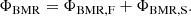 $$ \begin{aligned} \Phi _{\rm BMR}=\Phi _{\rm BMR,F}+\Phi _{\rm BMR,S}. \end{aligned} $$