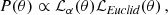 $$ \begin{aligned} P(\theta ) \propto \mathcal{L} _\alpha (\theta )\mathcal{L} _{\textit{Euclid}}(\theta )\, , \end{aligned} $$