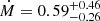 $ \dot{M} = 0.59^{+0.46}_{-0.26} $