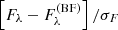 $ \left[F_\lambda - F_\lambda^{\rm (BF)}\right]/\sigma_F $