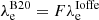 Mathematical equation: $ \lambda_\mathrm{e}^\mathrm{B20}=F\lambda_\mathrm{e}^\mathrm{Ioffe} $