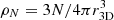 $ \rho_N = 3N/4 \pi r_{\rm 3D}^3 $