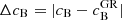 $ \Delta c_{\mathrm{B}} = |c_{\mathrm{B}} - c^{\mathrm{GR}}_{\mathrm{B}}| $
