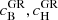 $ c^{\mathrm{GR}}_{\mathrm{B}}, c^{\mathrm{GR}}_{\mathrm{H}} $