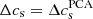 $ \Delta c_{\mathrm{s}} = \Delta c^{\mathrm{PCA}}_{\mathrm{s}} $