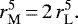 Mathematical equation: \begin{equation*}r_{\mathrm{M}}^5\,{=}\,2\,r_{\mathrm{L}}^5.\end{equation*}