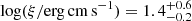 $ \log(\xi/\mathrm{erg\, cm \,s}^{-1})=1.4_{-0.2}^{+0.6} $