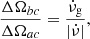 Mathematical equation: $$ \begin{aligned} \frac{\Delta \Omega _{bc}}{\Delta \Omega _{ac}}=\frac{\dot{\nu }_{\rm g}}{|\dot{\nu }|}, \end{aligned} $$