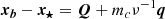 $$ \begin{aligned}&\boldsymbol{x_b} - \boldsymbol{x_\star } = \boldsymbol{Q} + m_c \nu ^{-1} \boldsymbol{q} \end{aligned} $$