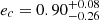 $ e_c=0.90^{+0.08}_{-0.26} $