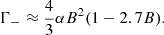 Mathematical equation: $$ \begin{aligned} \Gamma _{-} \approx \dfrac{4}{3}\alpha B^2(1 - 2.7B). \end{aligned} $$