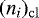 Mathematical equation: ${{({n_i})_{\mathrm{cl}}}}$