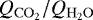 Mathematical equation: $Q_{\mathrm{CO_2}}/Q_{\mathrm{H_2O}}$