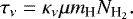 Mathematical equation: \begin{equation*}\tau_{\nu} = \kappa _{\nu} \mu m_{\textrm{H}} N_{\textrm{H}_2}.\end{equation*}