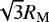 Mathematical equation: $\sqrt{3} R_{\textrm{M}}$