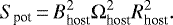 Mathematical equation: \begin{eqnarray*}S_{\textrm{pot}}\,{=}\,B_{\textrm{host}}^2 \Omega_{\textrm{host}}^2 R_{\textrm{host}}^2.\end{eqnarray*}