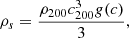 Mathematical equation: $$ \begin{aligned}&\rho _s = \frac{\rho _{200} c_{200}^3 g(c)}{3}, \end{aligned} $$