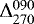 Mathematical equation: $\Delta^{090}_{270}$