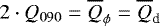 Mathematical equation: $2\cdot Q_{090} = \overline{Q}_{\phi} =\overline{Q}_{\textrm{d}}$
