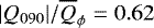 Mathematical equation: $|Q_{090}|/\overline{Q}_{\phi}=0.62$