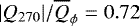 Mathematical equation: $|Q_{270}|/\overline{Q}_{\phi}=0.72$